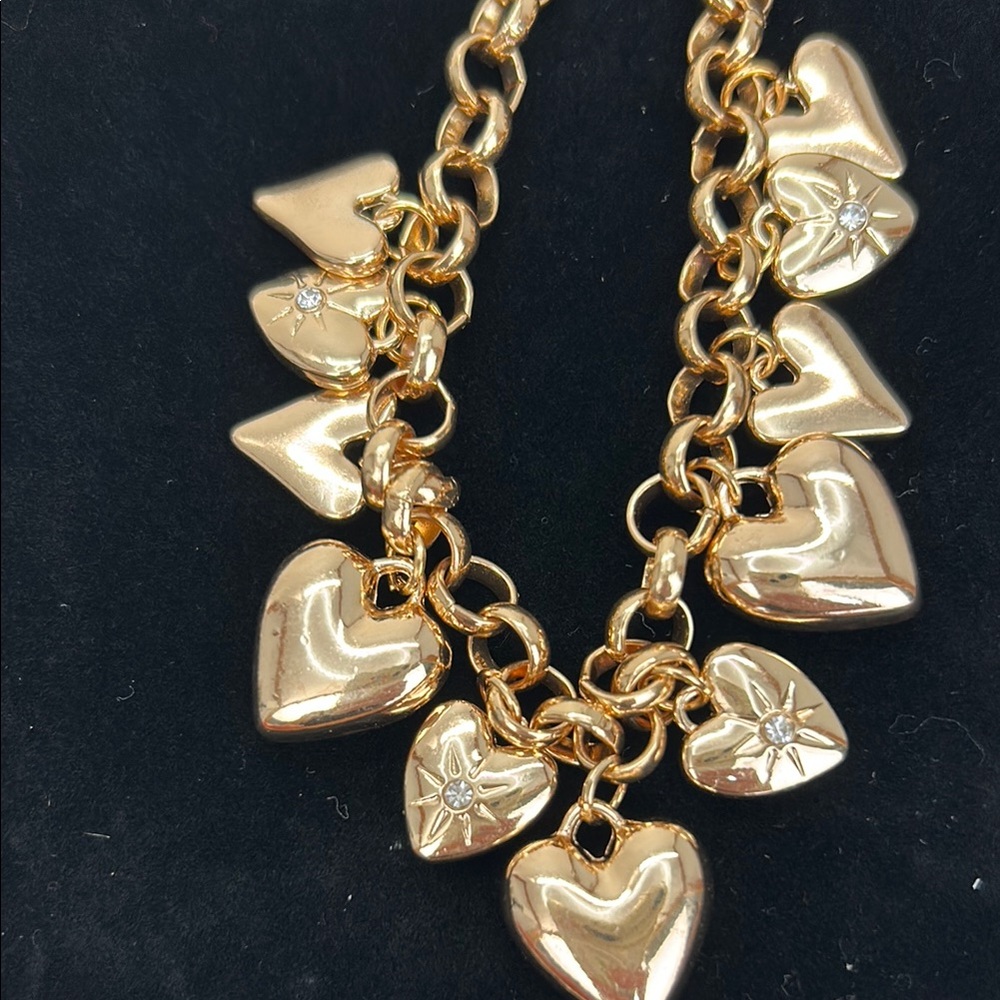 Persimmon Gold Heart Charm Necklace with rhinestones NWT! - Picture 8 of 10